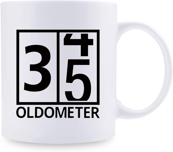 35th Birthday Gifts for Men - 1984 Birthday Gifts for Men, 35 Years Old Birthday Gifts Coffee Mug for Dad, Husband, Friend, Brother, Him, Colleague, Coworker, Oldometer Mug - 11oz