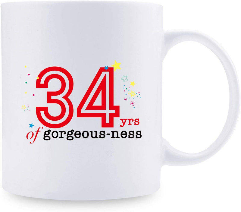 34th Birthday Gifts for Men - 1985 Birthday Gifts for Men, 34 Years Old Birthday Gifts Coffee Mug for Dad, Husband, Friend, Brother, Him, Colleague, Coworker - 11oz