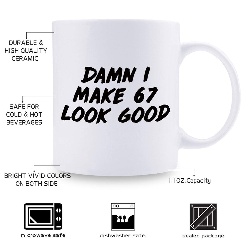 67th Birthday Gifts for Women - 1952 Birthday Gifts for Women, 67 Years Old Birthday Gifts Coffee Mug for Mom, Wife, Friend, Sister, Her, Colleague, Coworker - 11oz