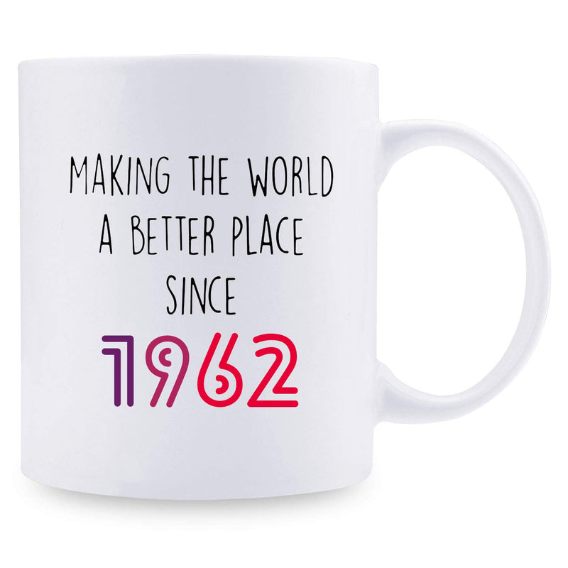 57th Birthday Gifts for Women - 1962 Birthday Gifts for Women, 57 Years Old Birthday Gifts Coffee Mug for Mom, Wife, Friend, Sister, Her, Colleague, Coworker - 11oz