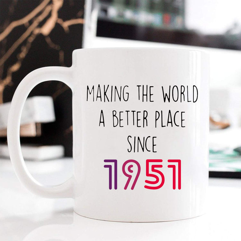 68th Birthday Gifts for Women - 1951 Birthday Gifts for Women, 68 Years Old Birthday Gifts Coffee Mug for Mom, Wife, Friend, Sister, Her, Colleague, Coworker - 11oz