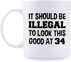 34th Birthday Gifts for Women - 1985 Birthday Gifts for Women, 34 Years Old Birthday Gifts Coffee Mug for Mom, Wife, Friend, Sister, Her, Colleague, Coworker - 11oz