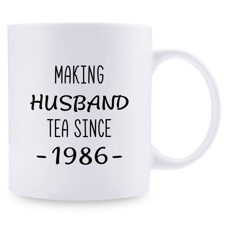 33rd Anniversary Gifts - 33rd Wedding Anniversary Gifts for Couple, 33 Year Anniversary Gifts 11oz Funny Coffee Mug for Husband, Hubby, Him, making husband tea