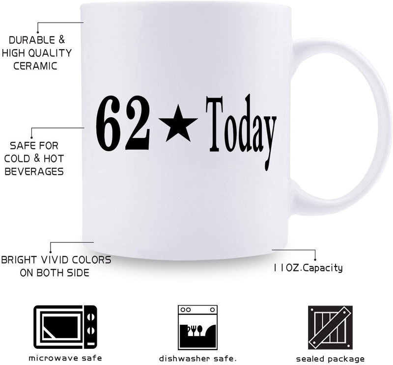 62nd Birthday Gifts for Men - 1957 Birthday Gifts for Men, 62 Years Old Birthday Gifts Coffee Mug for Dad, Husband, Friend, Brother, Him, Colleague, Coworker - 11oz