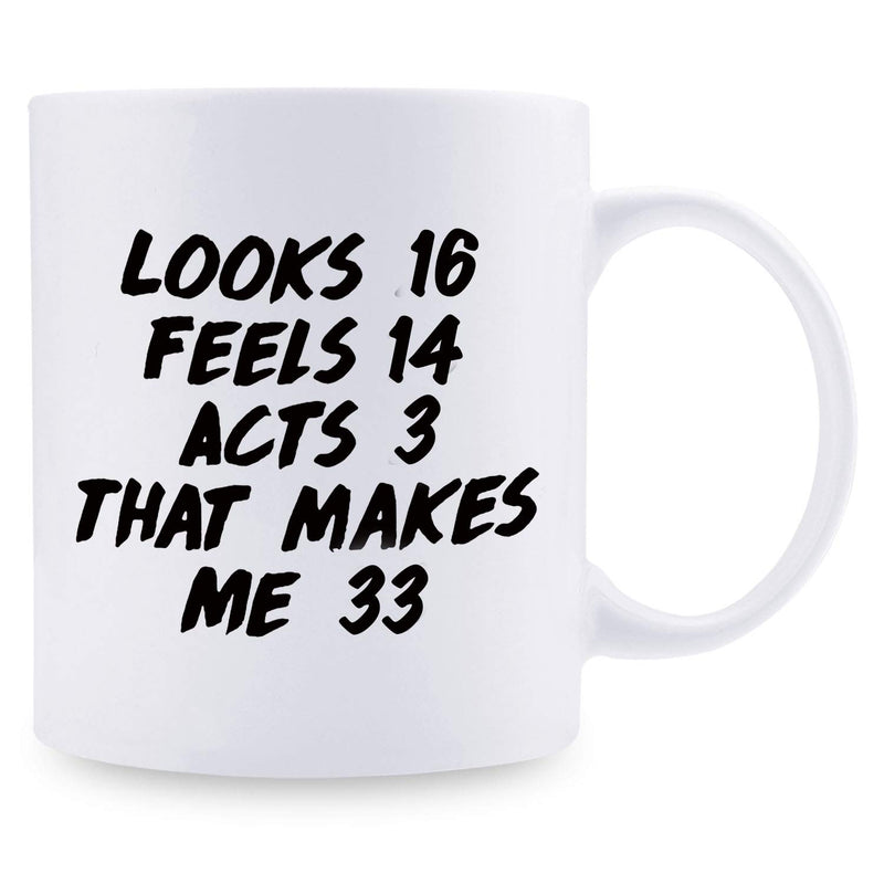 33rd Birthday Gifts for Men - 1986 Birthday Gifts for Men, 33 Years Old Birthday Gifts Coffee Mug for Dad, Husband, Friend, Brother, Him, Colleague, Coworker - 11oz