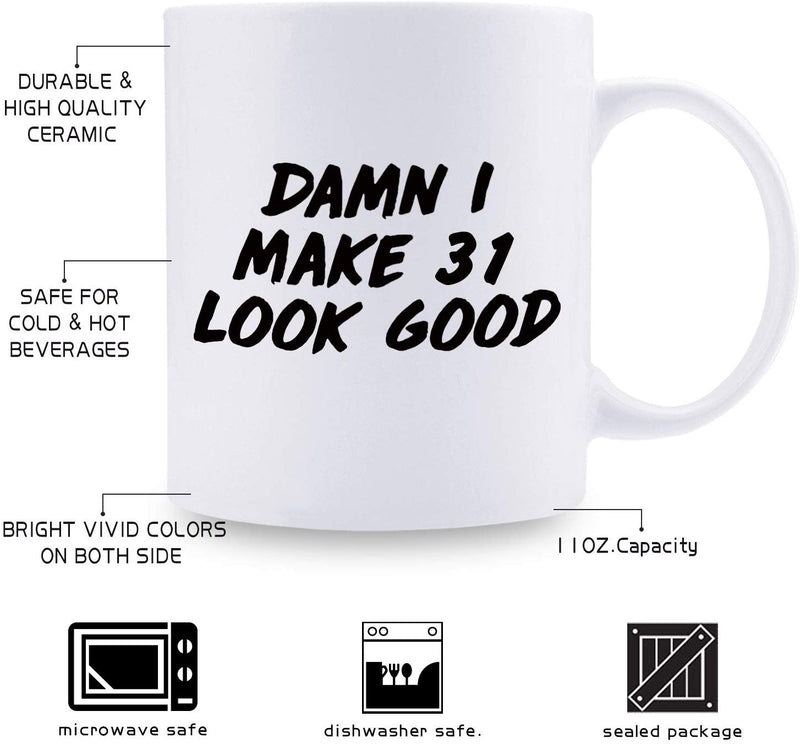 31st Birthday Gifts for Men - 1988 Birthday Gifts for Men, 31 Years Old Birthday Gifts Coffee Mug for Dad, Husband, Friend, Brother, Him, Colleague, Coworker - 11oz