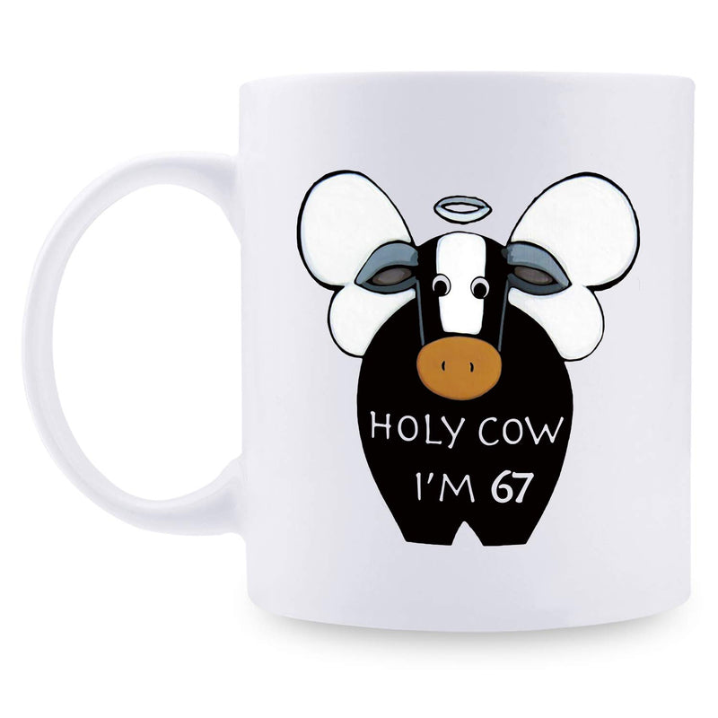 67th Birthday Gifts for Men - 1952 Birthday Gifts for Men, 67 Years Old Birthday Gifts Coffee Mug for Dad, Husband, Friend, Brother, Him, Colleague, Coworker, HOLY COW MUG - 11oz