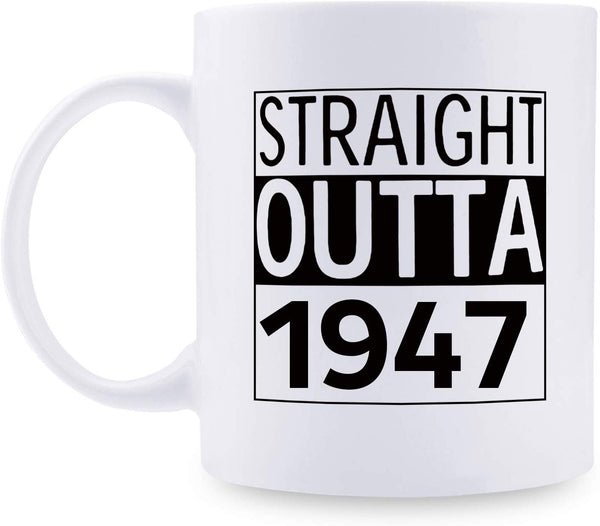 72nd Birthday Gifts for Men - 1947 Birthday Gifts for Men, 72 Years Old Birthday Gifts Coffee Mug for Dad, Husband, Friend, Brother, Him, Colleague, Coworker - 11oz