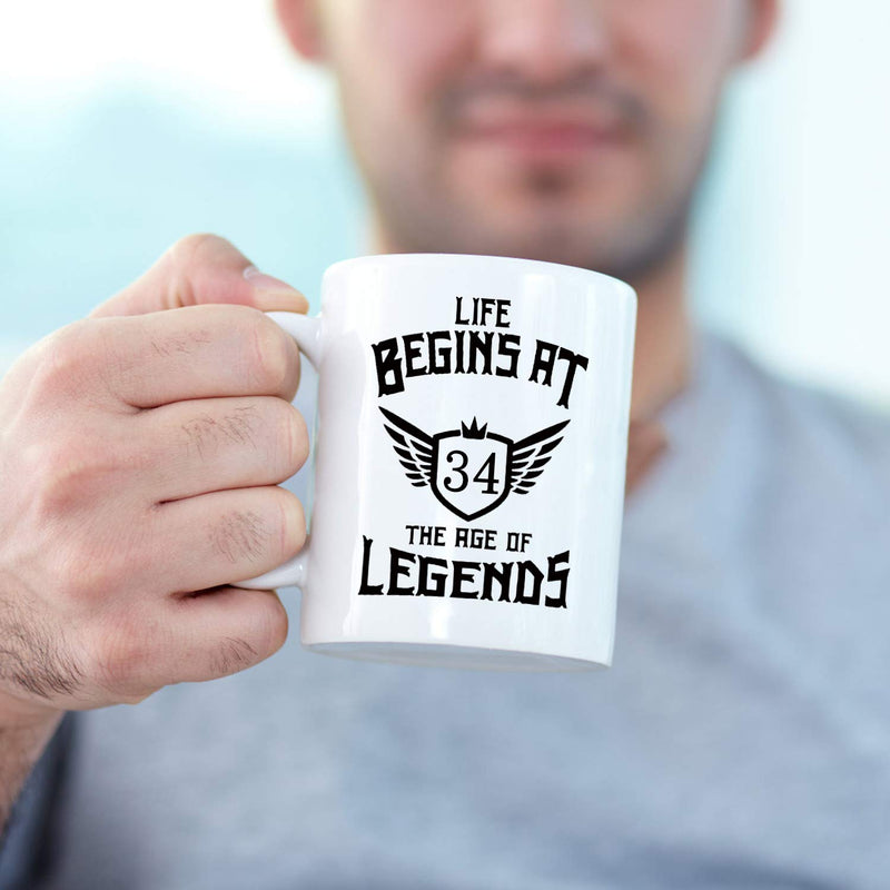 34th Birthday Gifts for Men - 1985 Birthday Gifts for Men, 34 Years Old Birthday Gifts Coffee Mug for Dad, Husband, Friend, Brother, Him, Colleague, Coworker - 11oz