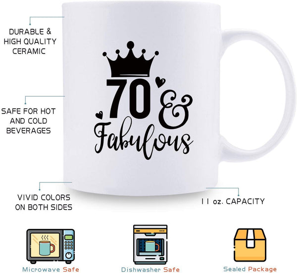 70th Birthday Gifts for Men - 1949 Birthday Gifts for Men, 70 Years Old Birthday Gifts Coffee Mug for Dad, Husband, Friend, Brother, Him, Colleague, Coworker - 11oz