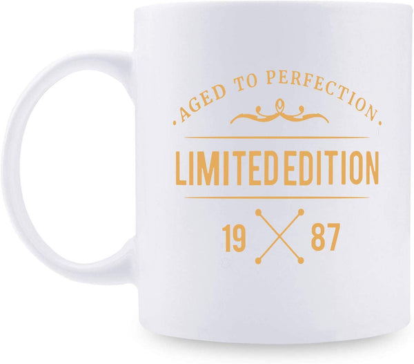 32nd Birthday Gifts for Men - 1987 Birthday Gifts for Men, 32 Years Old Birthday Gifts Coffee Mug for Dad, Husband, Friend, Brother, Him, Colleague, Coworker,limited edition mug - 11oz
