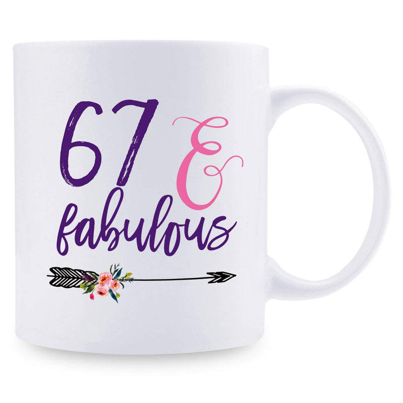 67th Birthday Gifts for Women - 1952 Birthday Gifts for Women, 67 Years Old Birthday Gifts Coffee Mug for Mom, Wife, Friend, Sister, Her, Colleague, Coworker - 11oz