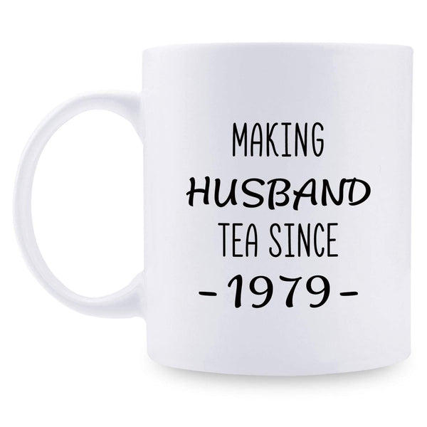 40th Anniversary Gifts - 40th Wedding Anniversary Gifts for Couple, 40 Year Anniversary Gifts 11oz Funny Coffee Mug for Husband, Hubby, Him, making husband tea