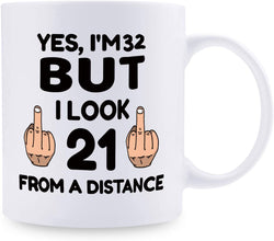 32nd Birthday Gifts for Women - 1987 Birthday Gifts for Women, 32 Years Old Birthday Gifts Coffee Mug for Mom, Wife, Friend, Sister, Her, Colleague, Coworker - 11oz