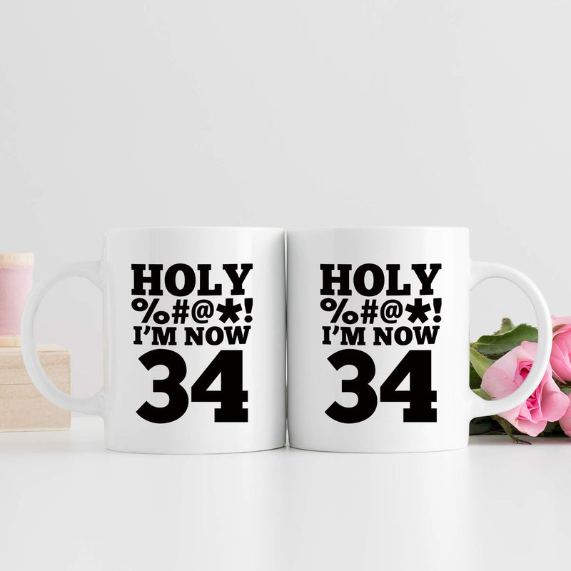 34th Birthday Gifts for Men - 1985 Birthday Gifts for Men, 34 Years Old Birthday Gifts Coffee Mug for Dad, Husband, Friend, Brother, Him, Colleague, Coworker, HOLY MUG- 11oz