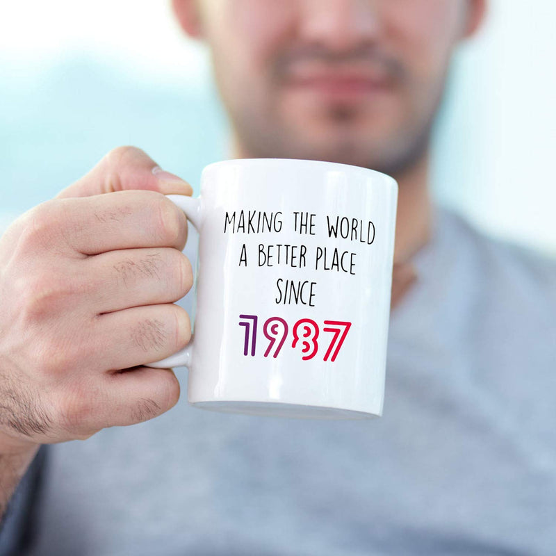 32nd Birthday Gifts for Men - 1987 Birthday Gifts for Men, 32 Years Old Birthday Gifts Coffee Mug for Dad, Husband, Friend, Brother, Him, Colleague, Coworker - 11oz