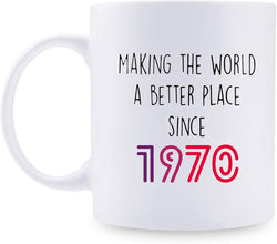49th Birthday Gifts for Women - 1970 Birthday Gifts for Women, 49 Years Old Birthday Gifts Coffee Mug for Mom, Wife, Friend, Sister, Her, Colleague, Coworker - 11oz