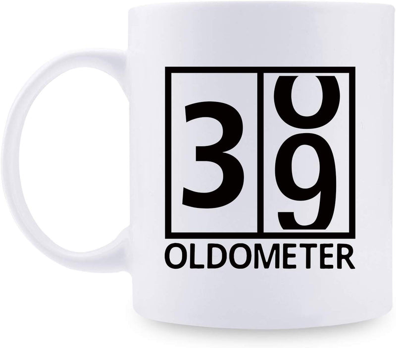39th Birthday Gifts for Women - 1980 Birthday Gifts for Women, 39 Years Old Birthday Gifts Coffee Mug for Mom, Wife, Friend, Sister, Her, Colleague, Coworker, Oldometer Mug - 11oz