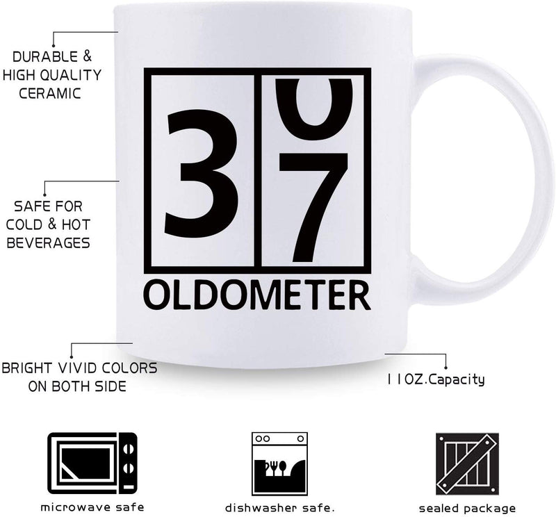 37th Birthday Gifts for Women - 1982 Birthday Gifts for Women, 37 Years Old Birthday Gifts Coffee Mug for Mom, Wife, Friend, Sister, Her, Colleague, Coworke, Oldometer Mug - 11oz