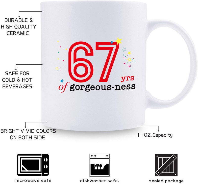 67th Birthday Gifts for Women - 1952 Birthday Gifts for Women, 67 Years Old Birthday Gifts Coffee Mug for Mom, Wife, Friend, Sister, Her, Colleague, Coworker - 11oz
