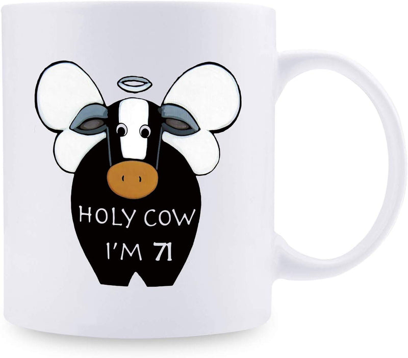 71st Birthday Gifts for Men - 1948 Birthday Gifts for Men, 71 Years Old Birthday Gifts Coffee Mug for Dad, Husband, Friend, Brother, Him, Colleague, Coworker, HOLY COW MUG - 11oz