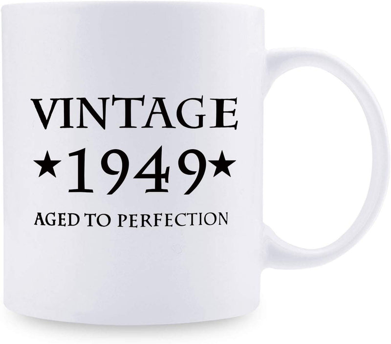70th Birthday Gifts for Women - 1949 Birthday Gifts for Women, 70 Years Old Birthday Gifts Coffee Mug for Mom, Wife, Friend, Sister, Her, Colleague, Coworker - 11oz
