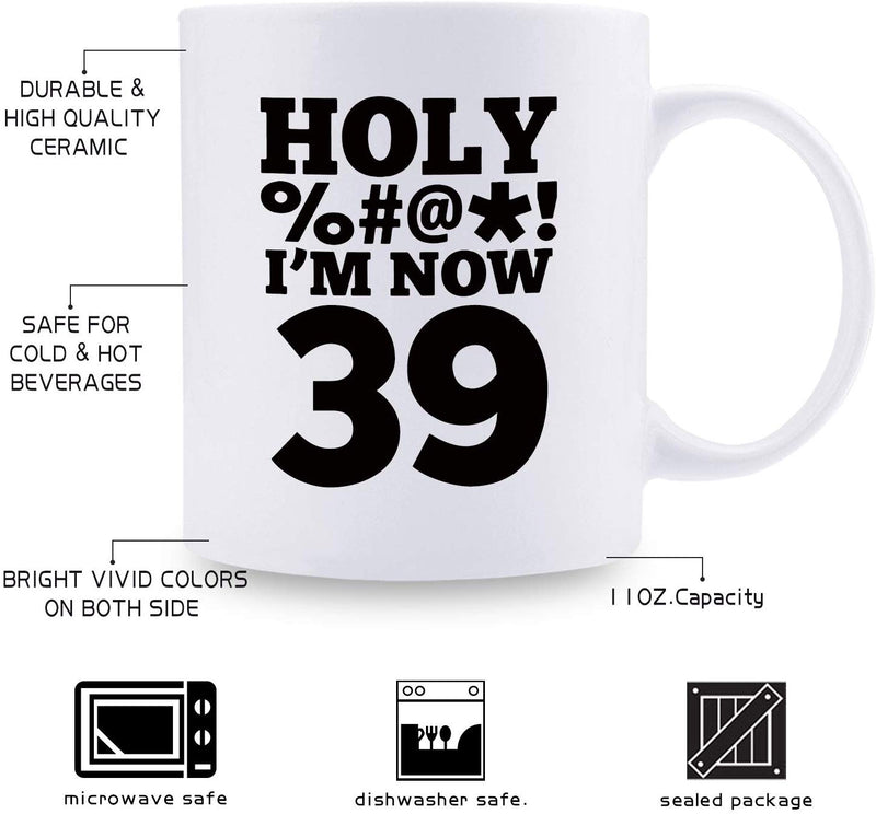 39th Birthday Gifts for Men - 1980 Birthday Gifts for Men, 39 Years Old Birthday Gifts Coffee Mug for Dad, Husband, Friend, Brother, Him, Colleague, Coworker, HOLY MUG - 11oz