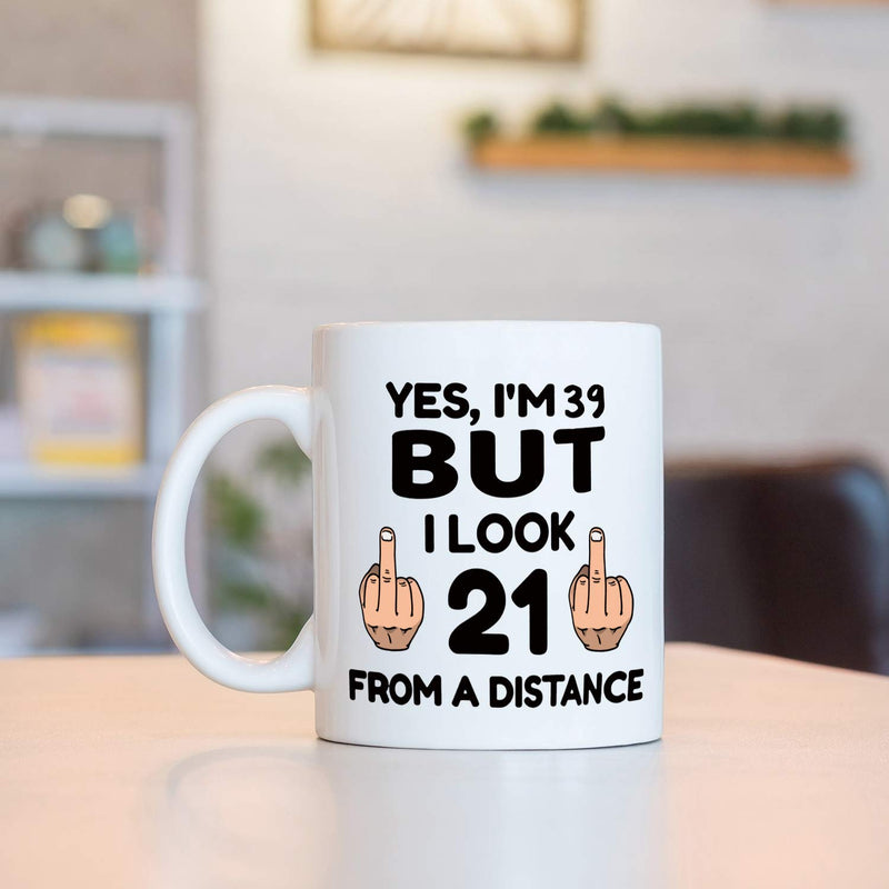 39th Birthday Gifts for Men - 1980 Birthday Gifts for Men, 39 Years Old Birthday Gifts Coffee Mug for Dad, Husband, Friend, Brother, Him, Colleague, Coworker - 11oz
