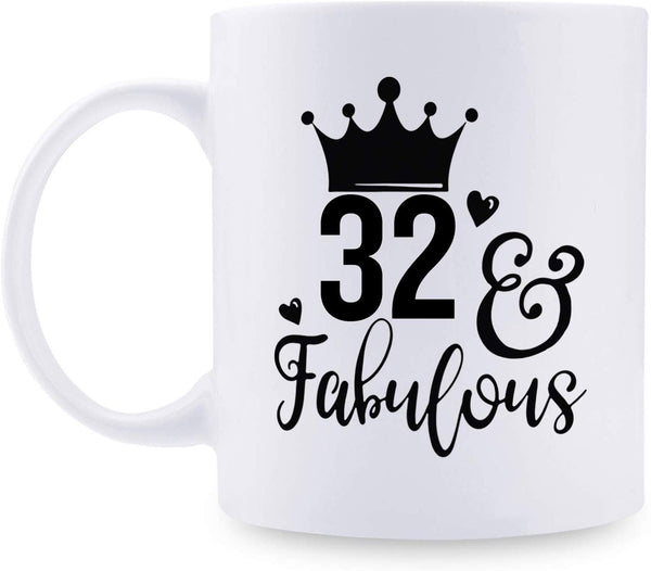 32nd Birthday Gifts for Women - 1987 Birthday Gifts for Women, 32 Years Old Birthday Gifts Coffee Mug for Mom, Wife, Friend, Sister, Her, Colleague, Coworker - 11oz