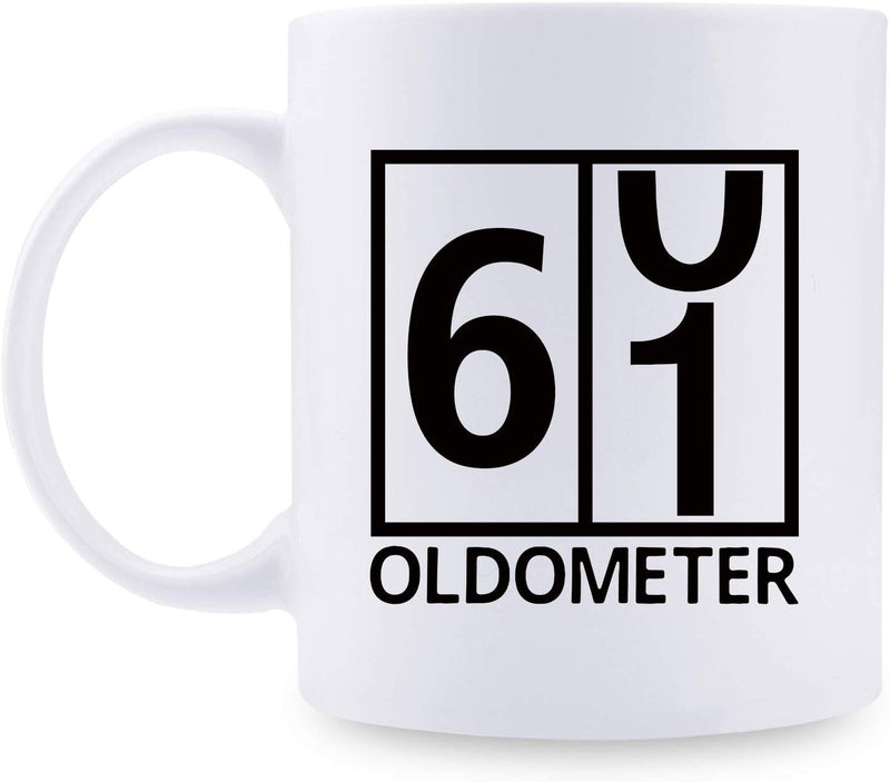 61st Birthday Gifts for Men - 1958 Birthday Gifts for Men, 61 Years Old Birthday Gifts Coffee Mug for Dad, Husband, Friend, Brother, Him, Colleague, Coworker, Oldometer Mug- 11oz