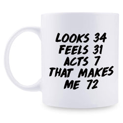 72nd Birthday Gifts for Women - 1947 Birthday Gifts for Women, 72 Years Old Birthday Gifts Coffee Mug for Mom, Wife, Friend, Sister, Her, Colleague, Coworker - 11oz