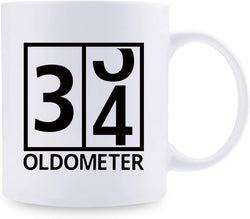 34th Birthday Gifts for Women - 1985 Birthday Gifts for Women, 34 Years Old Birthday Gifts Coffee Mug for Mom, Wife, Friend, Sister, Her, Colleague, Coworker, Oldometer Mug- 11oz