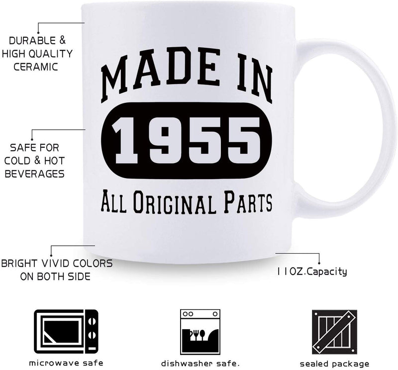 64th Birthday Gifts for Men - 1955 Birthday Gifts for Men, 64 Years Old Birthday Gifts Coffee Mug for Dad, Husband, Friend, Brother, Him, Colleague, Coworker - 11oz