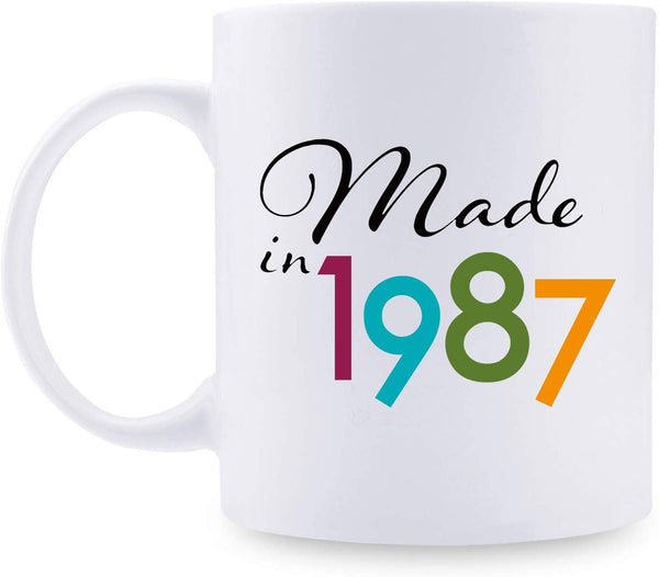 32nd Birthday Gifts for Men - 1987 Birthday Gifts for Men, 32 Years Old Birthday Gifts Coffee Mug for Dad, Husband, Friend, Brother, Him, Colleague, Coworker - 11oz