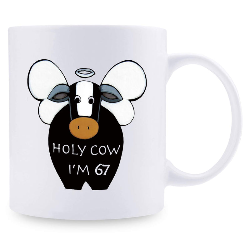 67th Birthday Gifts for Men - 1952 Birthday Gifts for Men, 67 Years Old Birthday Gifts Coffee Mug for Dad, Husband, Friend, Brother, Him, Colleague, Coworker, HOLY COW MUG - 11oz