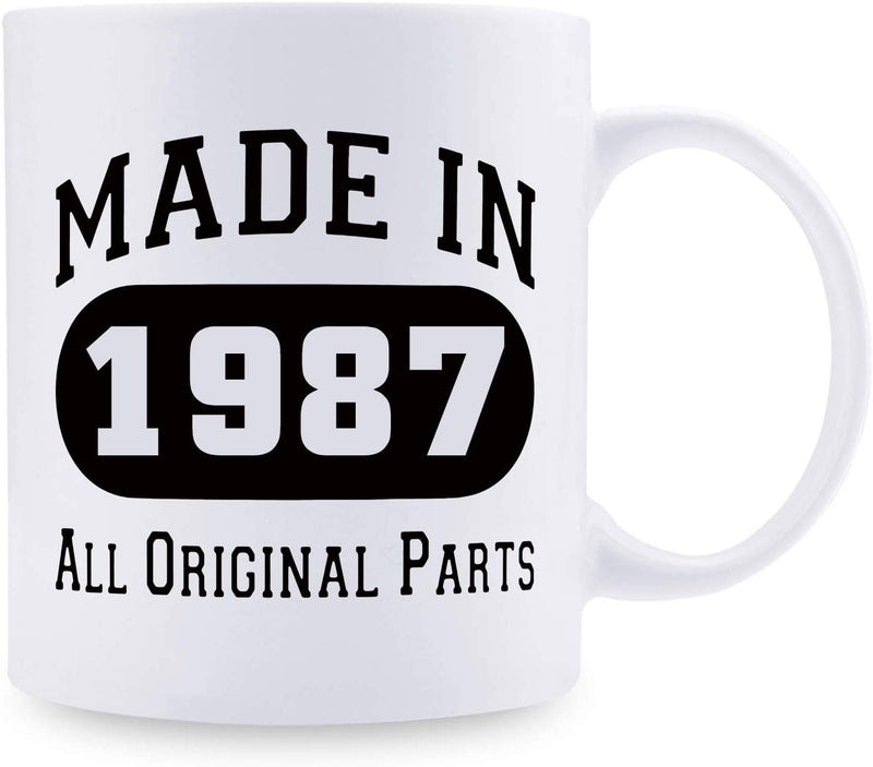 32nd Birthday Gifts for Men - 1987 Birthday Gifts for Men, 32 Years Old Birthday Gifts Coffee Mug for Dad, Husband, Friend, Brother, Him, Colleague, Coworker - 11oz