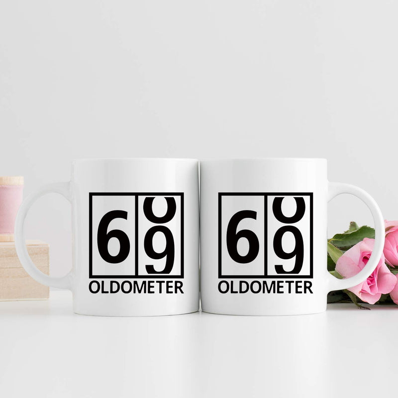 69th Birthday Gifts for Men - 1950 Birthday Gifts for Men, 69 Years Old Birthday Gifts Coffee Mug for Dad, Husband, Friend, Brother, Him, Colleague, Coworker, Oldometer Mug- 11oz