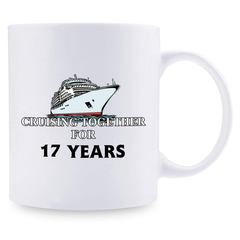 17th Anniversary Gifts - 17th Wedding Anniversary Gifts for Couple, 17 Year Anniversary Gifts 11oz Funny Coffee Mug for Couples, Husband, Hubby, Wife, Wifey, Her, Him, cruising together