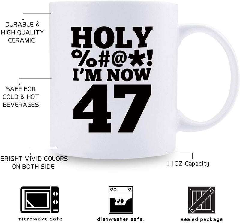 47th Birthday Gifts for Men - 1972 Birthday Gifts for Men, 47 Years Old Birthday Gifts Coffee Mug for Dad, Husband, Friend, Brother, Him, Colleague, Coworker, HOLY MUG - 11oz