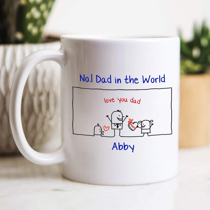 Best Dad Father's Day Gifts Coffee Mug Tea Cup- Unique King Gift For Dad From Daughter, Son - Cool Birthday Present Idea For a Father, Men, Guys - Fun Novelty Coffee Cup - 11 oz