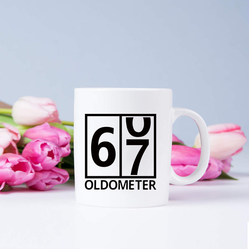 67th Birthday Gifts for Men - 1952 Birthday Gifts for Men, 67 Years Old Birthday Gifts Coffee Mug for Dad, Husband, Friend, Brother, Him, Colleague, Coworker, Oldometer Mug - 11oz