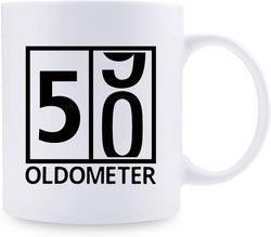 50th Birthday Gifts for Women - 1969 Birthday Gifts for Women, 50 Years Old Birthday Gifts Coffee Mug for Mom, Wife, Friend, Sister, Her, Colleague, Coworker, Oldometer Mug - 11oz