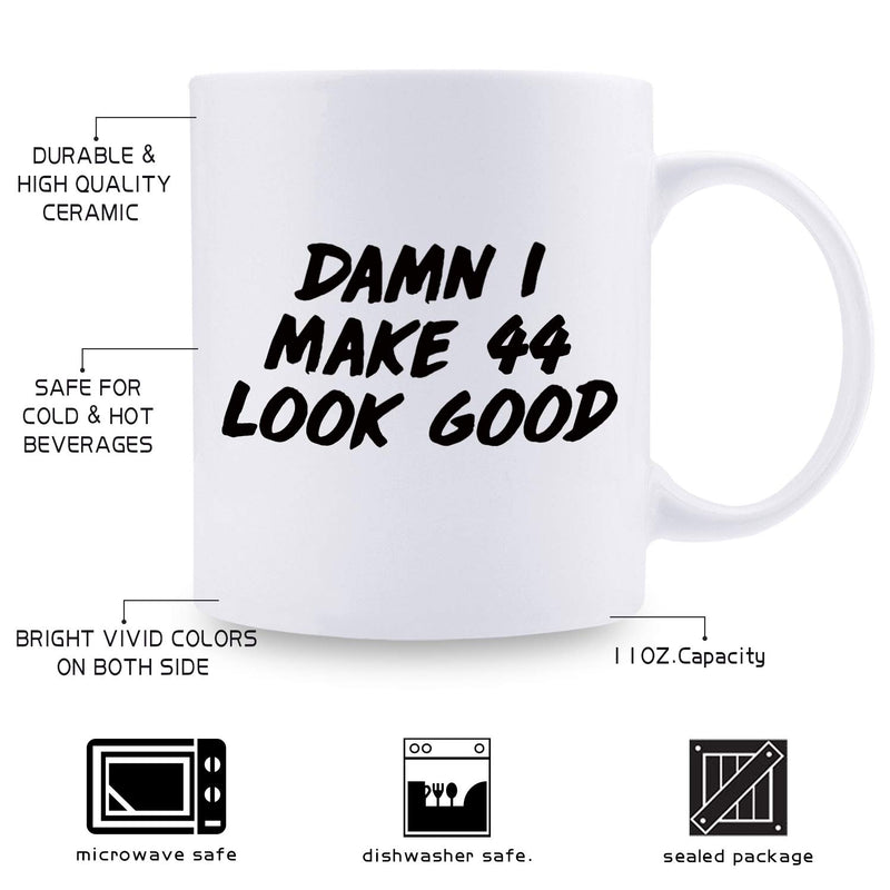44th Birthday Gifts for Men - 1975 Birthday Gifts for Men, 44 Years Old Birthday Gifts Coffee Mug for Dad, Husband, Friend, Brother, Him, Colleague, Coworker - 11oz
