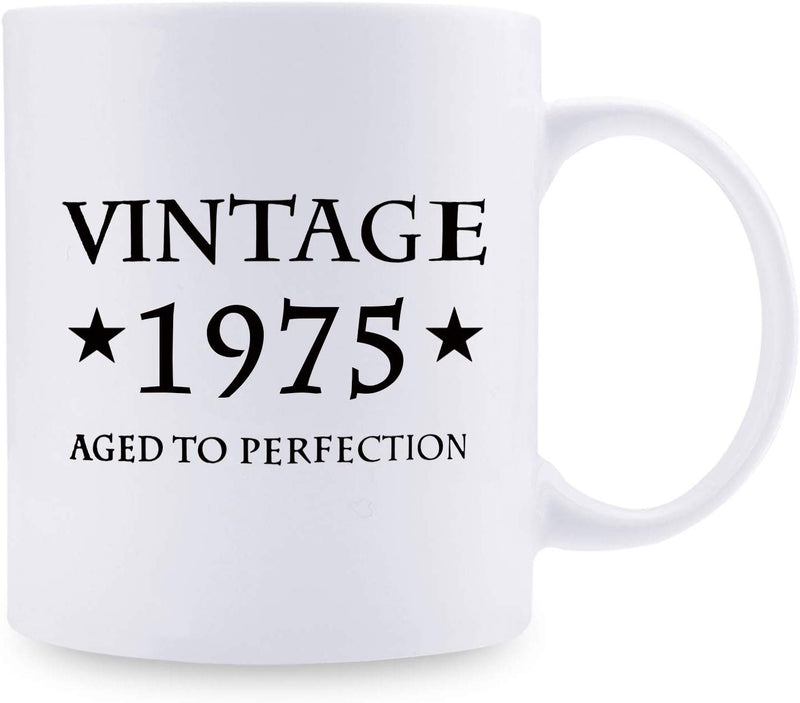 44th Birthday Gifts for Men - 1975 Birthday Gifts for Men, 44 Years Old Birthday Gifts Coffee Mug for Dad, Husband, Friend, Brother, Him, Colleague, Coworker - 11oz