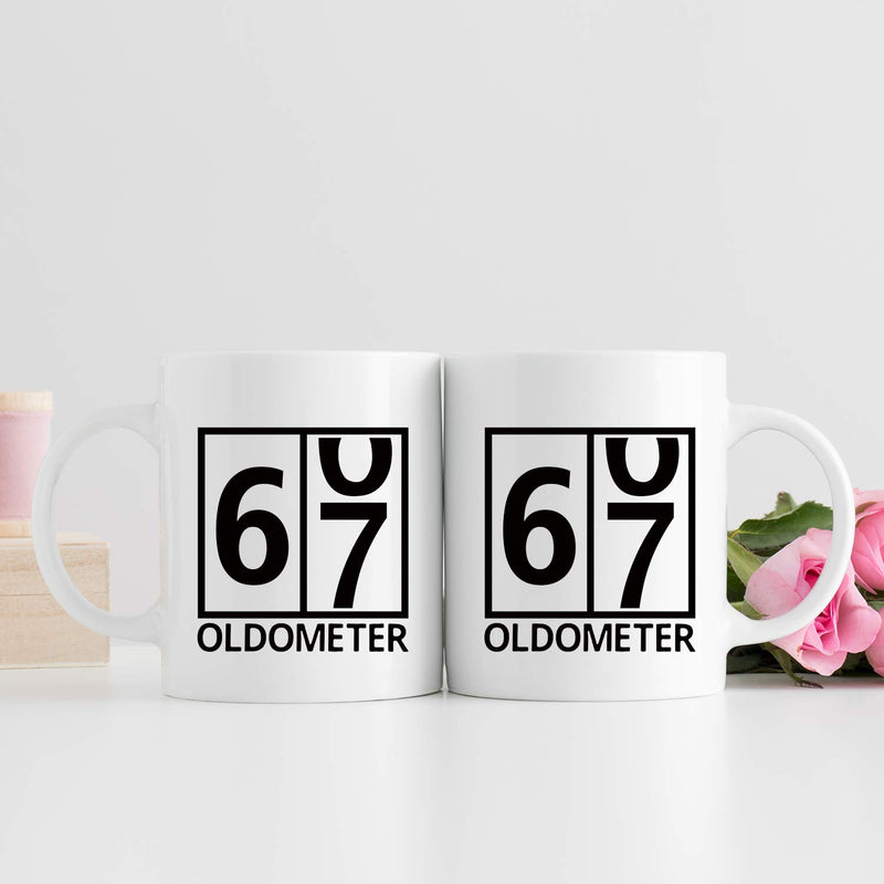 67th Birthday Gifts for Men - 1952 Birthday Gifts for Men, 67 Years Old Birthday Gifts Coffee Mug for Dad, Husband, Friend, Brother, Him, Colleague, Coworker, Oldometer Mug - 11oz