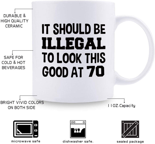 70th Birthday Gifts for Women - 1949 Birthday Gifts for Women, 70 Years Old Birthday Gifts Coffee Mug for Mom, Wife, Friend, Sister, Her, Colleague, Coworker - 11oz