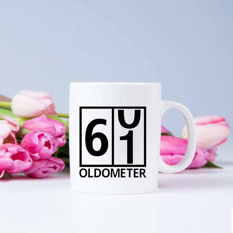 61st Birthday Gifts for Men - 1958 Birthday Gifts for Men, 61 Years Old Birthday Gifts Coffee Mug for Dad, Husband, Friend, Brother, Him, Colleague, Coworker, Oldometer Mug- 11oz