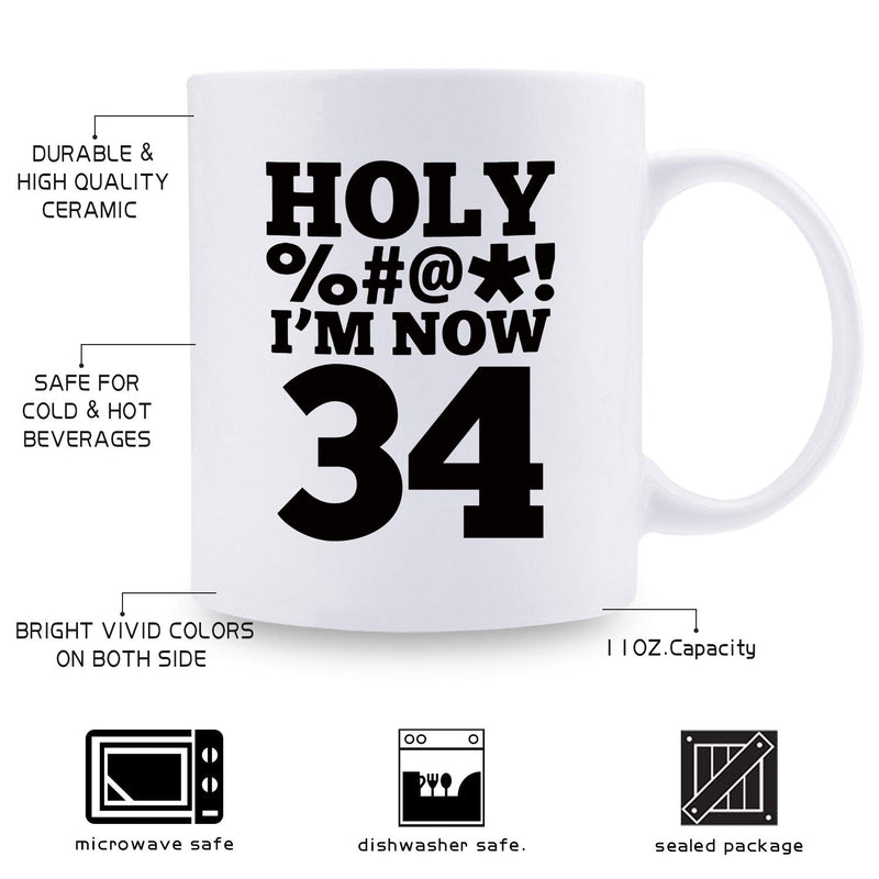 34th Birthday Gifts for Men - 1985 Birthday Gifts for Men, 34 Years Old Birthday Gifts Coffee Mug for Dad, Husband, Friend, Brother, Him, Colleague, Coworker, HOLY MUG- 11oz