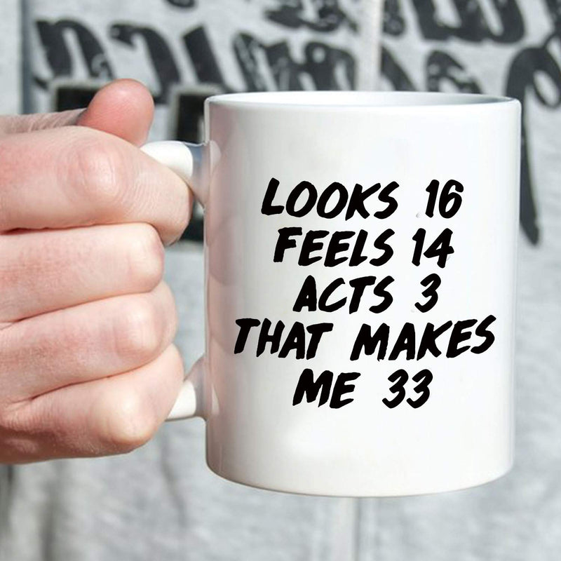 33rd Birthday Gifts for Men - 1986 Birthday Gifts for Men, 33 Years Old Birthday Gifts Coffee Mug for Dad, Husband, Friend, Brother, Him, Colleague, Coworker - 11oz