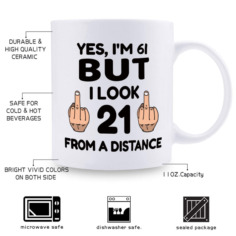 61st Birthday Gifts For Men - 1958 Birthday Gifts for Men, 61 Years Old Birthday Gifts Coffee Mug for Dad, Husband, Friend, Brother, Him, Colleague, Coworker - 11oz